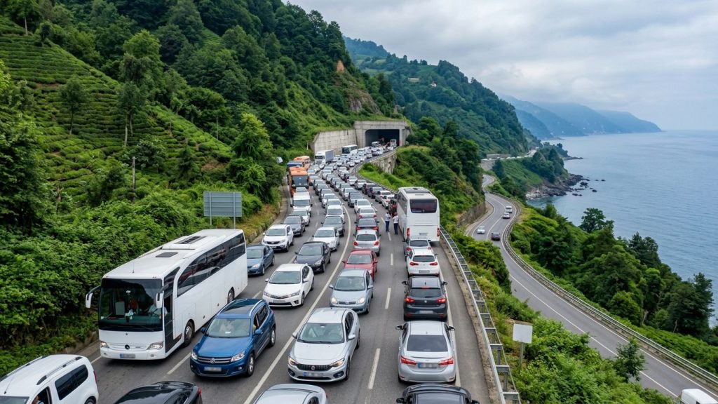 Karadeniz’de yayla trafiği kilitlendi!